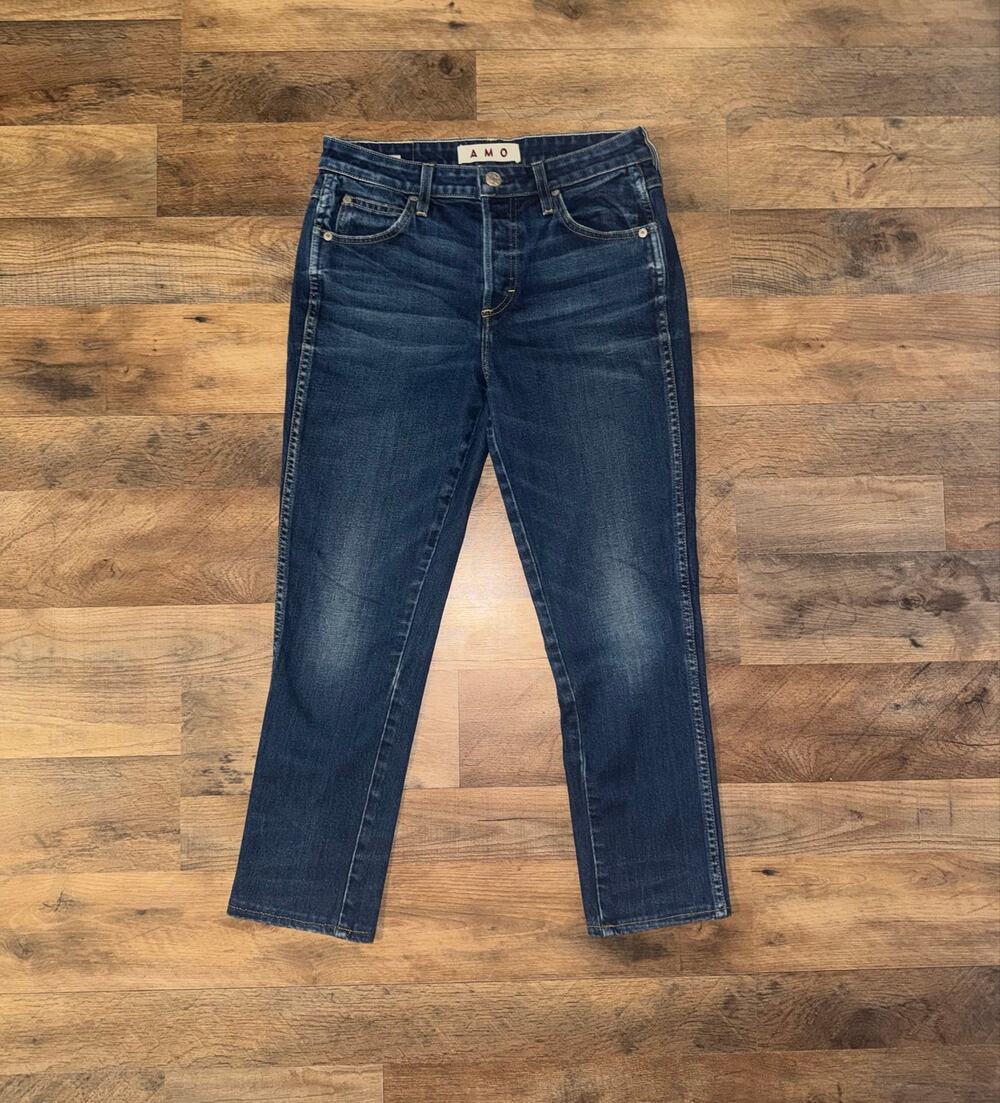AMO women’s babe button closure blue jeans